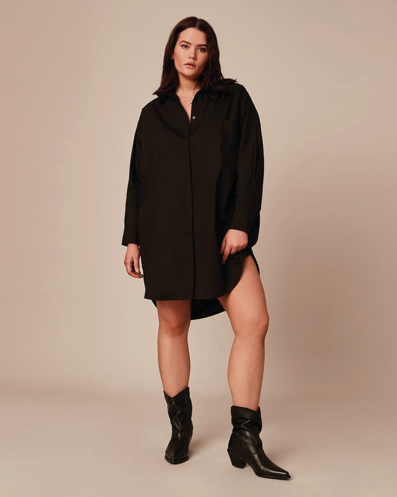 Plus Size Abia Shirtdress Black